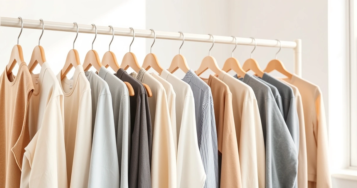 Arara com roupas de tons neutros num ambiente claro