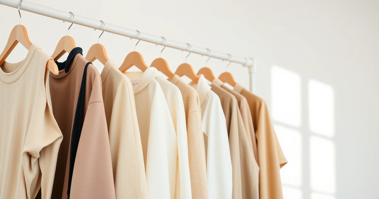 Arara com roupas de tons neutros num ambiente claro