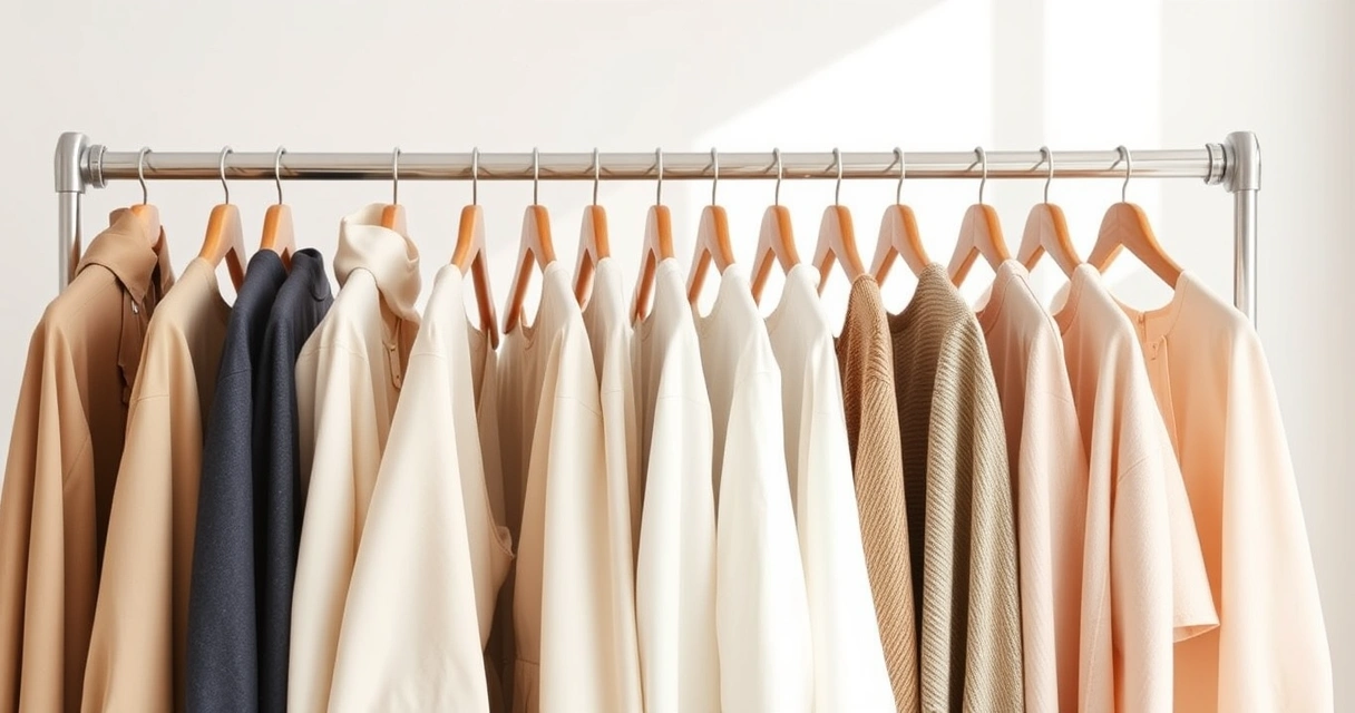 Arara com roupas de tons neutros num ambiente claro